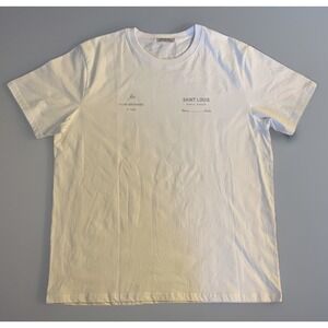 Club 1984 ILE St. Louis Short Sleeve Graphic Print Shirt White Gray US XL JBHS